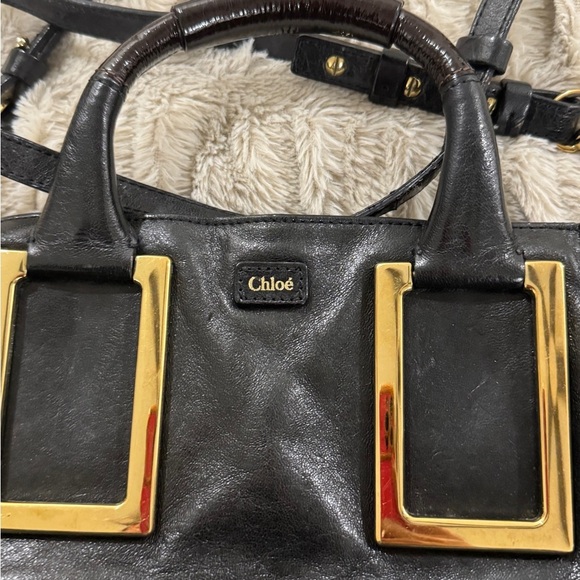 🖤 Authentic Chloé Ethel Black Leather Satchel – Project / Repair - Picture 4 of 16